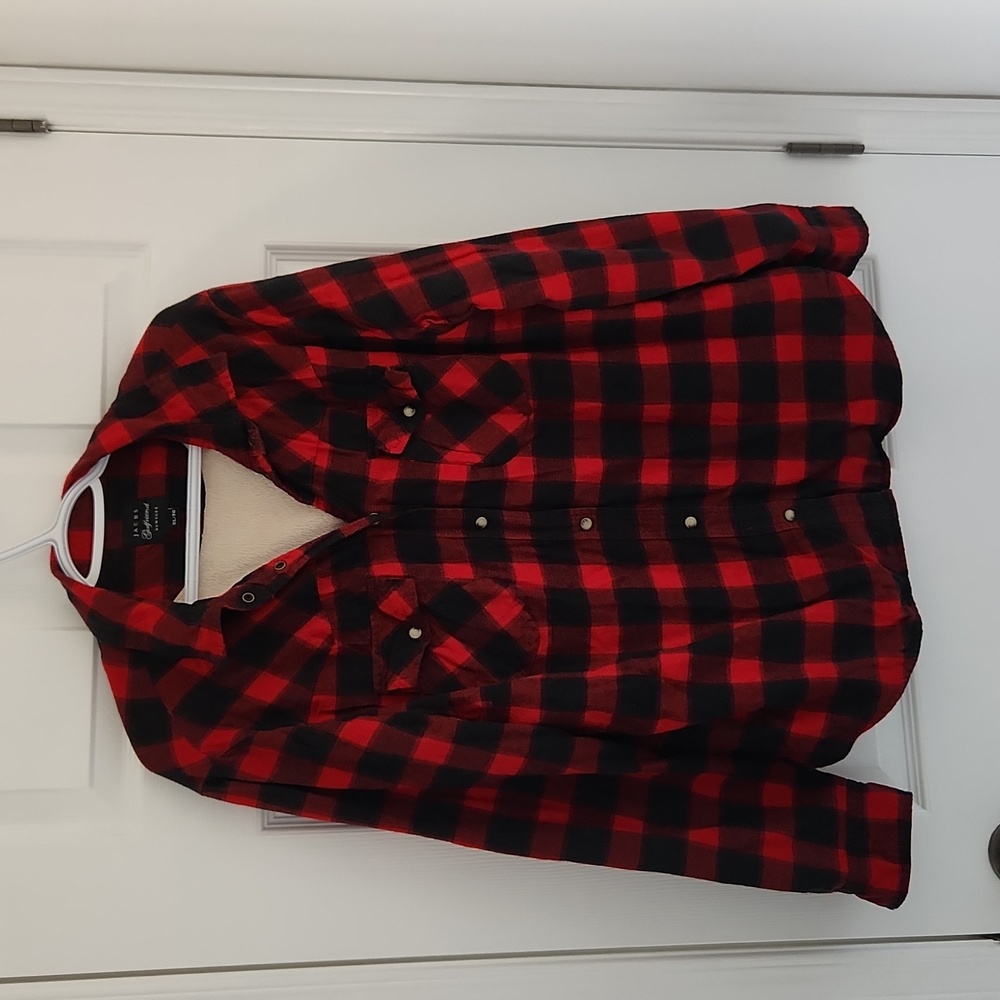 JACHS Girlfriend Red and Black Checkered Shirt